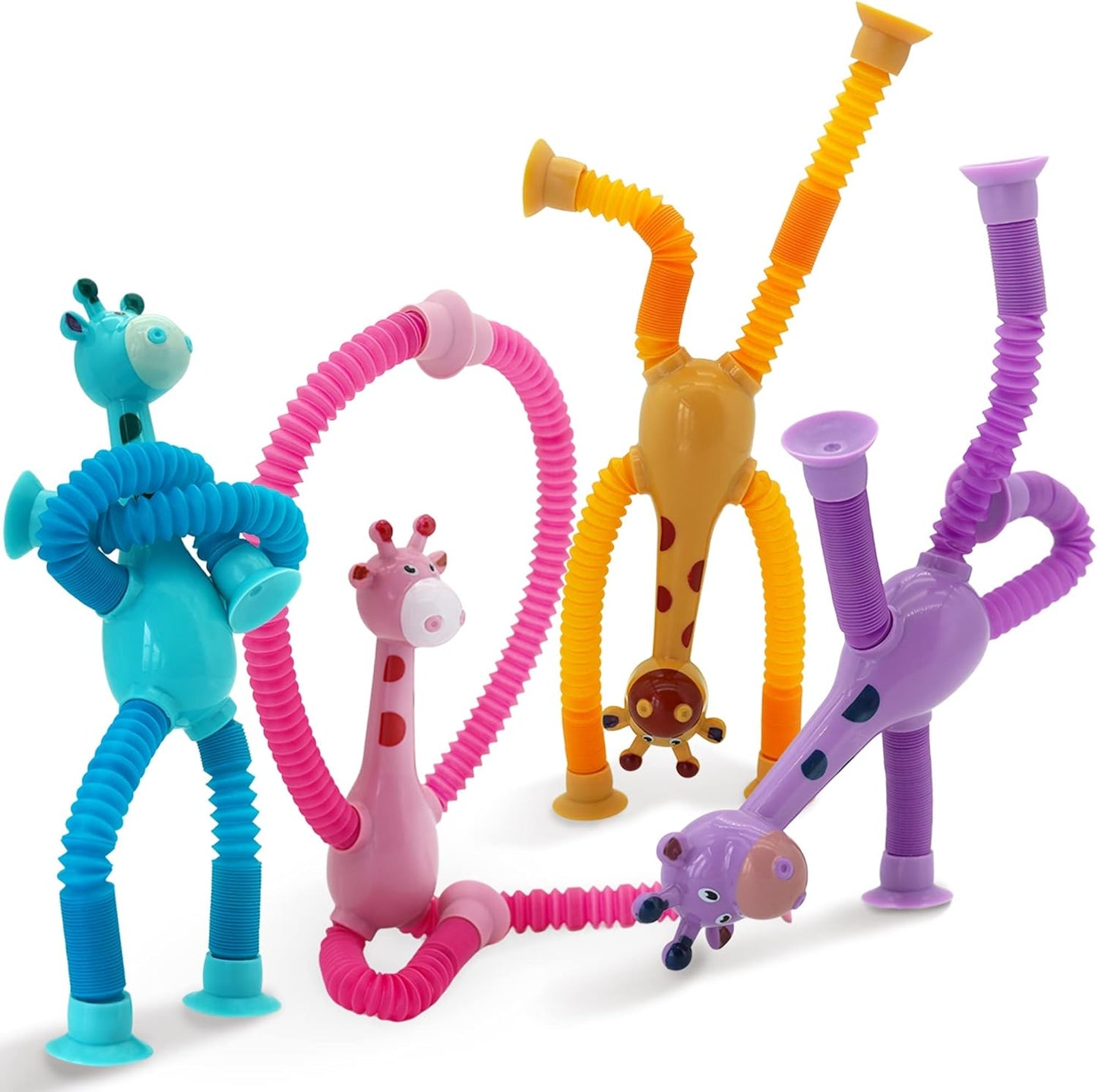 LED Giraffe Fidget Toys | Pop Tubes for Kids – 4 Pack