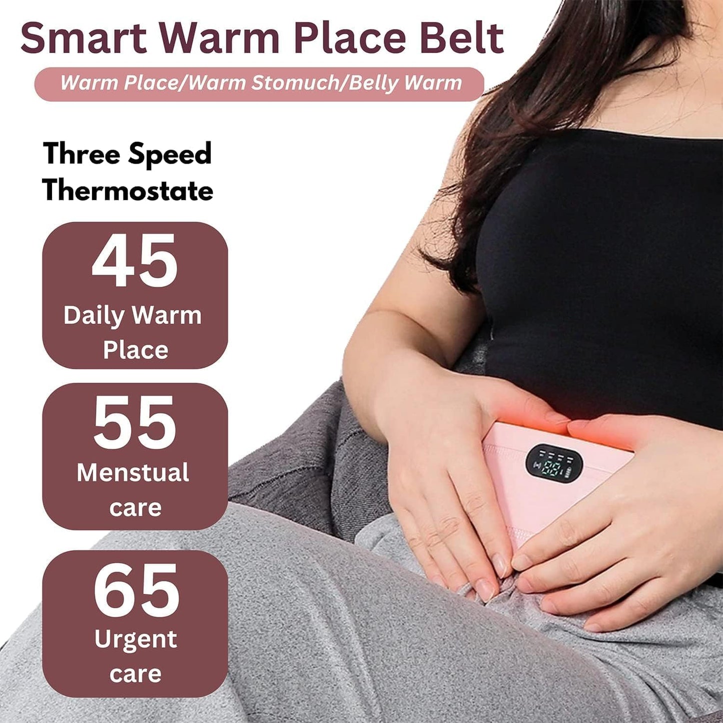 Electric Period Cramp Massager Vibrating Heating Belt