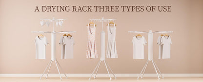 Foldable 360° Rotating Clothes Drying Rack – Space-Saving, Portable & Rust-Free