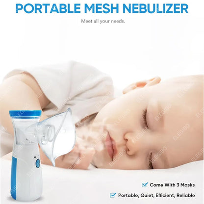 Portable Ultrasonic Mesh Nebulizer - Silent, Rechargeable & Cordless for All Ages.