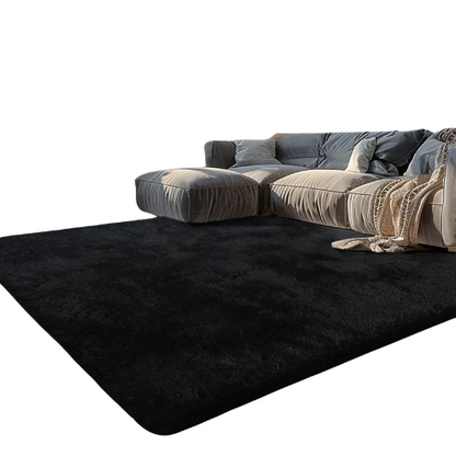 Bedroom Black Fluffy Rug