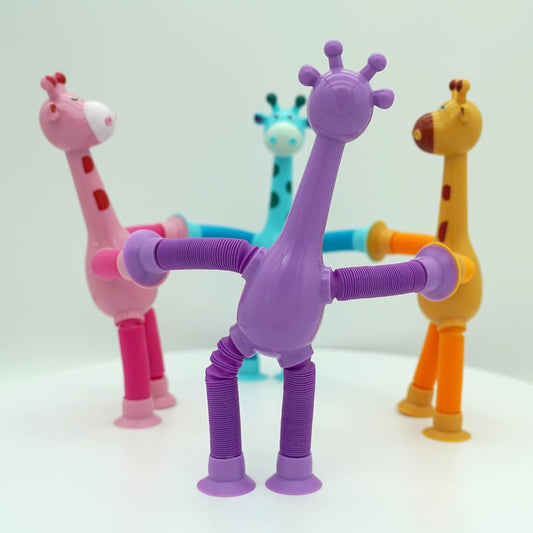 LED Giraffe Fidget Toys | Pop Tubes for Kids – 4 Pack